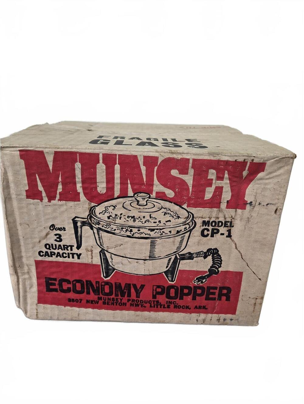 Munsey 3 Quart Electric Corn Popper Model MP3 needs new cord will not heat up